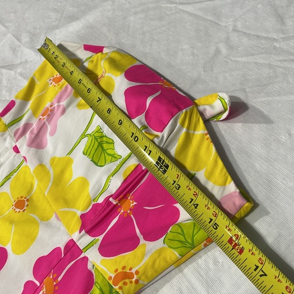 Lilly Pulitzer vintage Strapless A-Line Dress Yellow Pink size 4 floral pattern - Picture 11 of 16